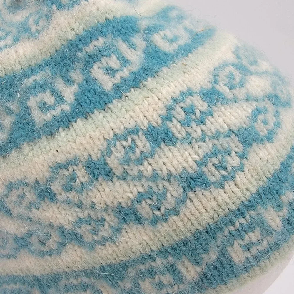 KD‎ Hill Girls 100% Wool Knit Beanie Nordic Fair Isle